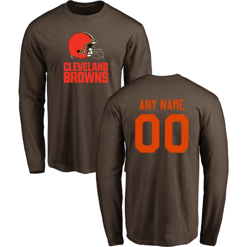 Men Cleveland Browns Design-Your-Own Long Sleeve Custom NFL T-Shirt->->Sports Accessory